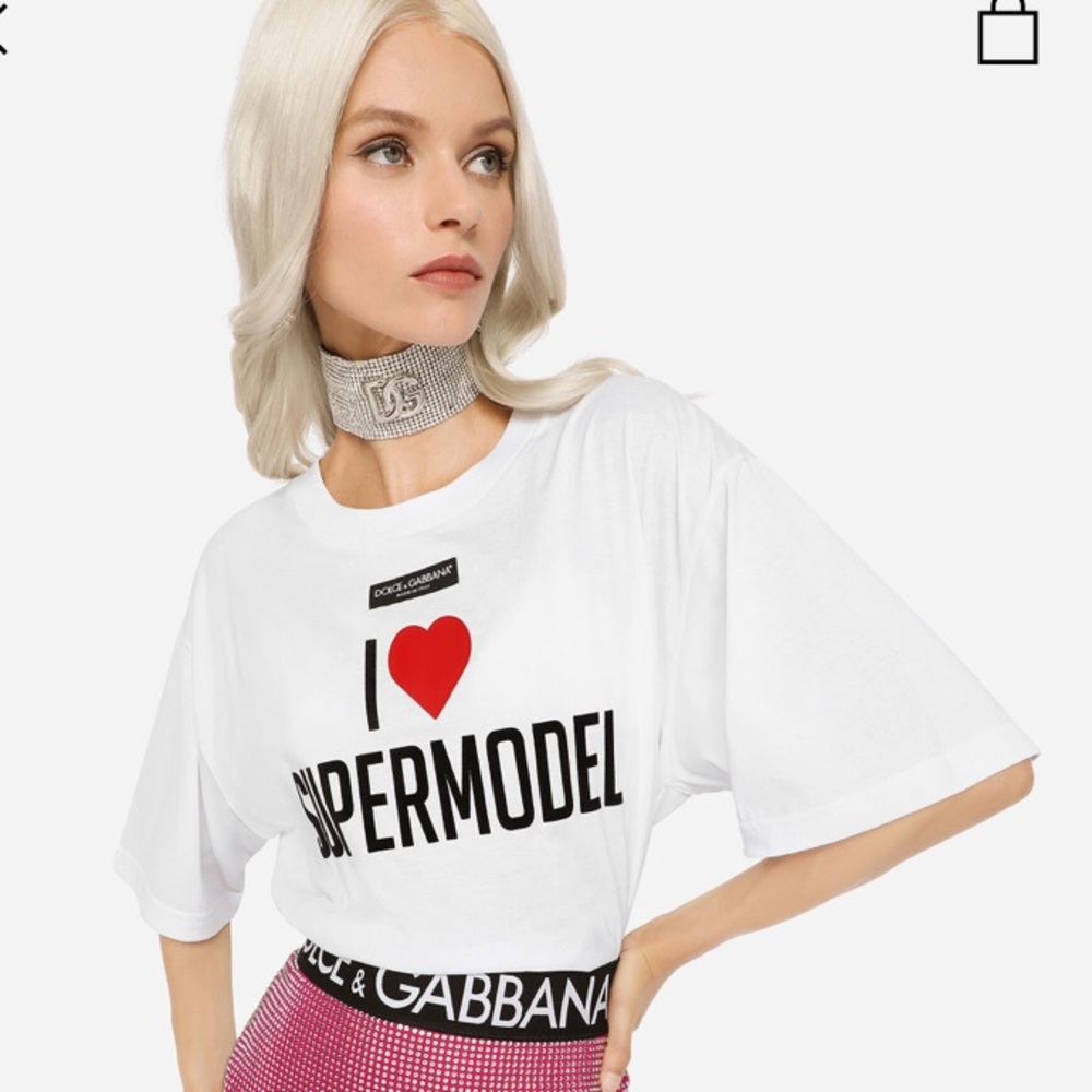 Dolce & Gabbana T-shirt with I love súper model print.
